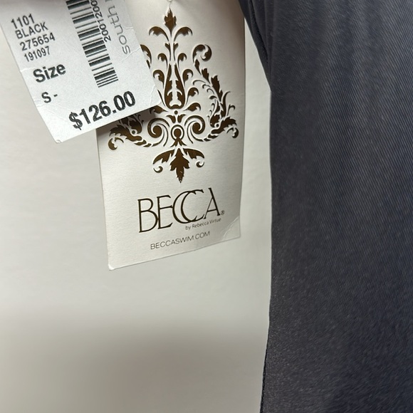 Becca Socialite Swimsuit One Piece V-Neck Ruffled Plunging Black New Size Small - Picture 11 of 12